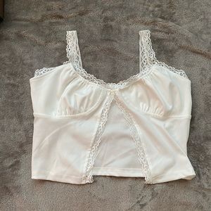 White Lace Crop Top